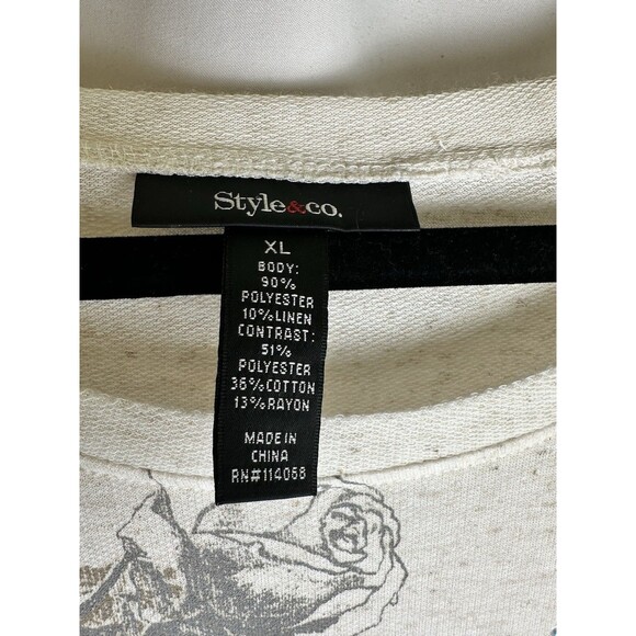 NWT Beautiful Style & Co. Women’s Floral Top Tan/Gray XL - Picture 4 of 8